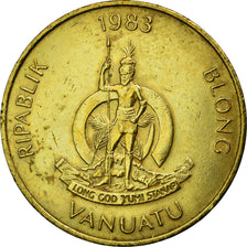 Moneda, Vanuatu, 2 Vatu, 1983, British Royal Mint, MBC+, Níquel - latón, KM:4