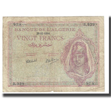 Banknote, Algeria, 20 Francs, 1944, 1944-11-29, KM:92a, VF(30-35)