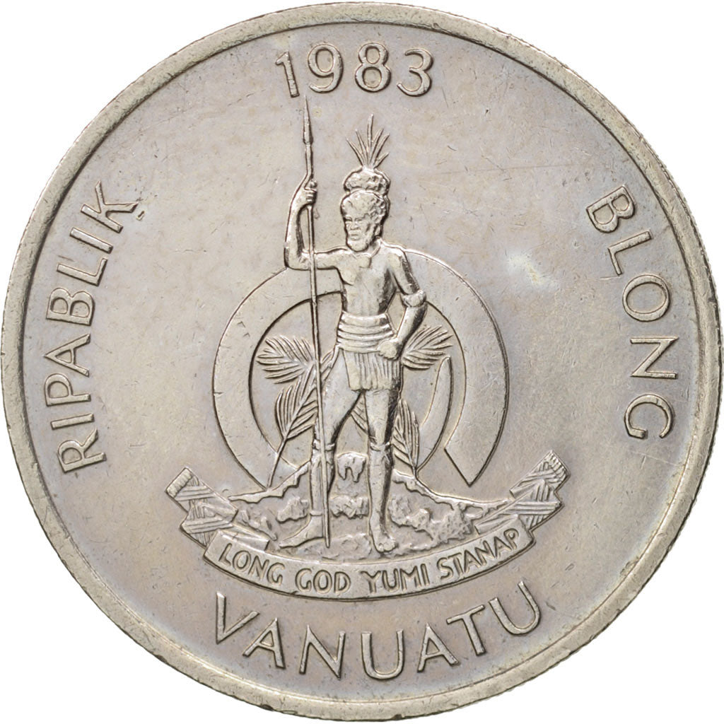 Vanuatu, 10 Vatu, 1983, British Royal Mint, AU(50-53), Copper-nickel, KM:6