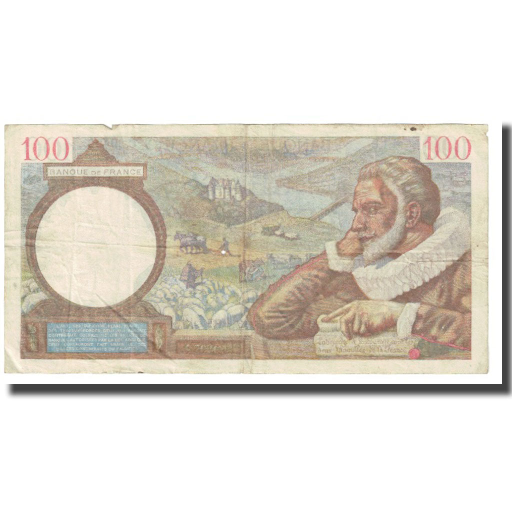 France, 100 Francs, Sully, 1942, P. Rousseau and R. Favre-Gilly, 1942-03-19