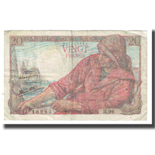 France, 20 Francs, Pêcheur, 1943, P. Rousseau and R. Favre-Gilly, 1943-10-07