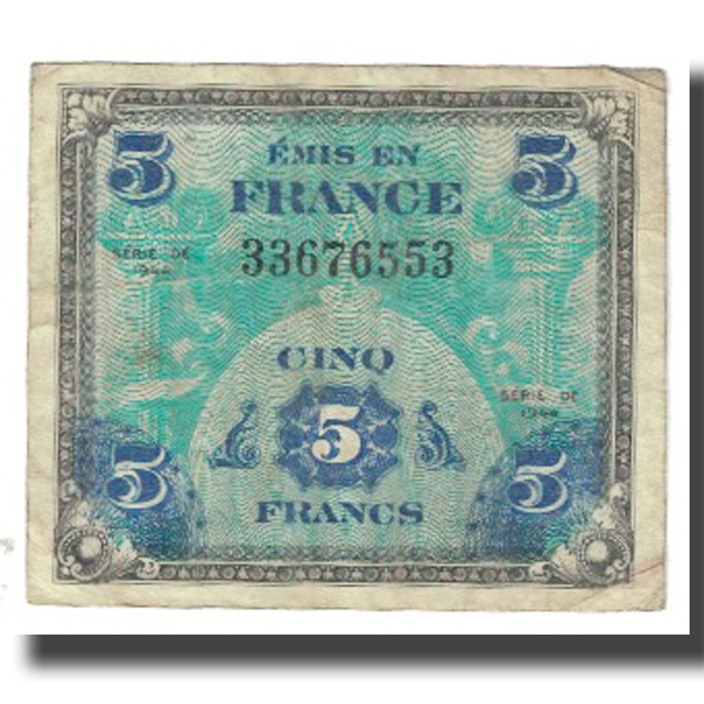 Frankreich, 5 Francs, Flag/France, 1944, SERIE DE 1944, S, Fayette:VF17.1