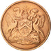 TRINIDAD & TOBAGO, Cent, 1970, Franklin Mint, TTB, Bronze, KM:1