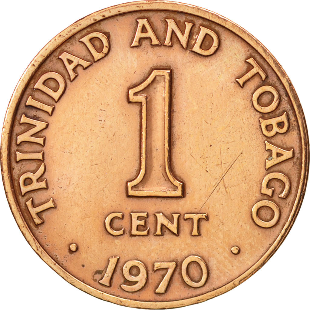 TRINIDAD & TOBAGO, Cent, 1970, Franklin Mint, EF(40-45), Bronze, KM:1