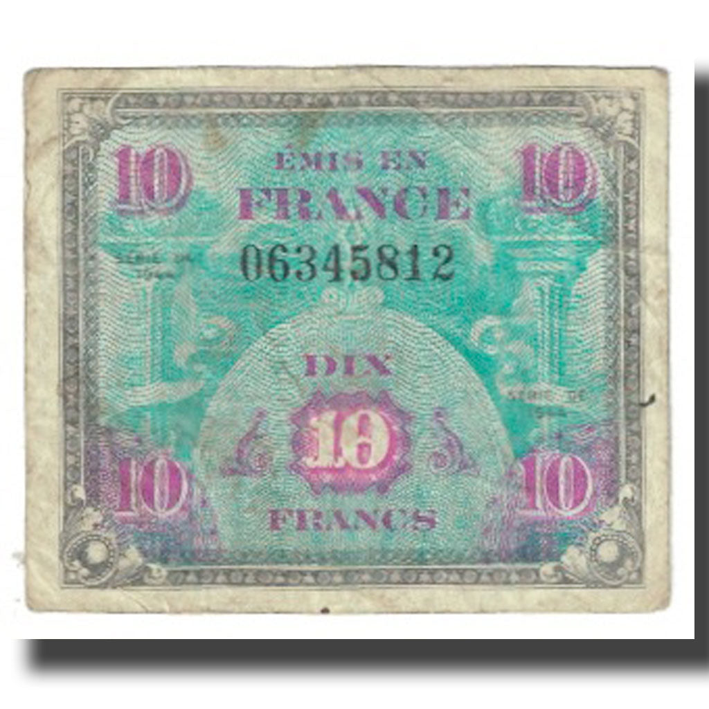 Frankreich, 10 Francs, Flag/France, 1944, SERIE DE 1944, S, Fayette:VF.18.1