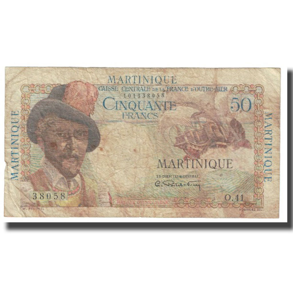 Martinique, 50 Francs, Undated (1947-49), VF(20-25), KM:30a
