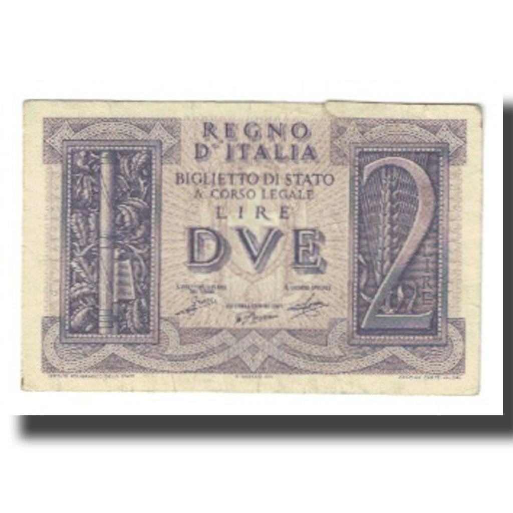 Banknote, Italy, 2 Lire, KM:27, VF(20-25)