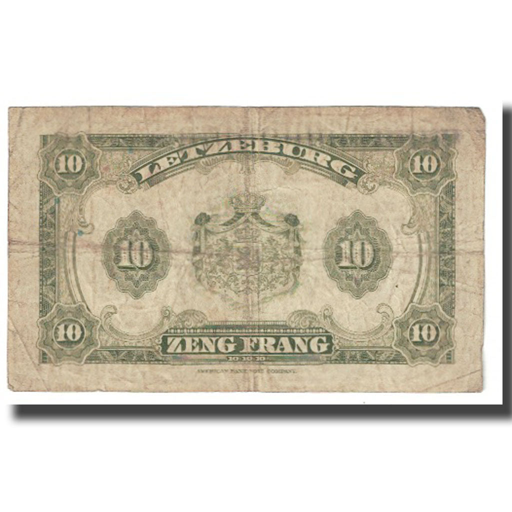 Banknote, Luxembourg, 10 Francs, 1944, KM:44a, VF(20-25)