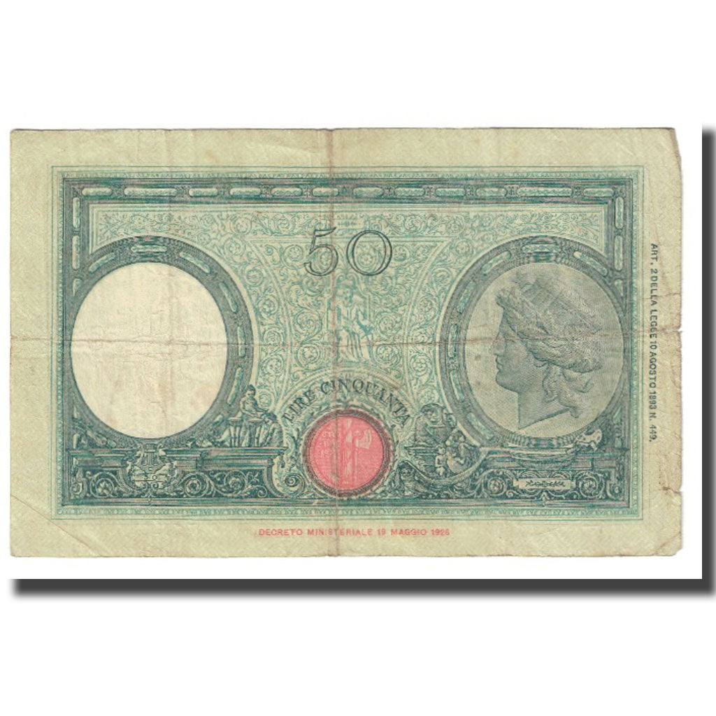 Banknote, Italy, 50 Lire, 1896, KM:64, VF(20-25)