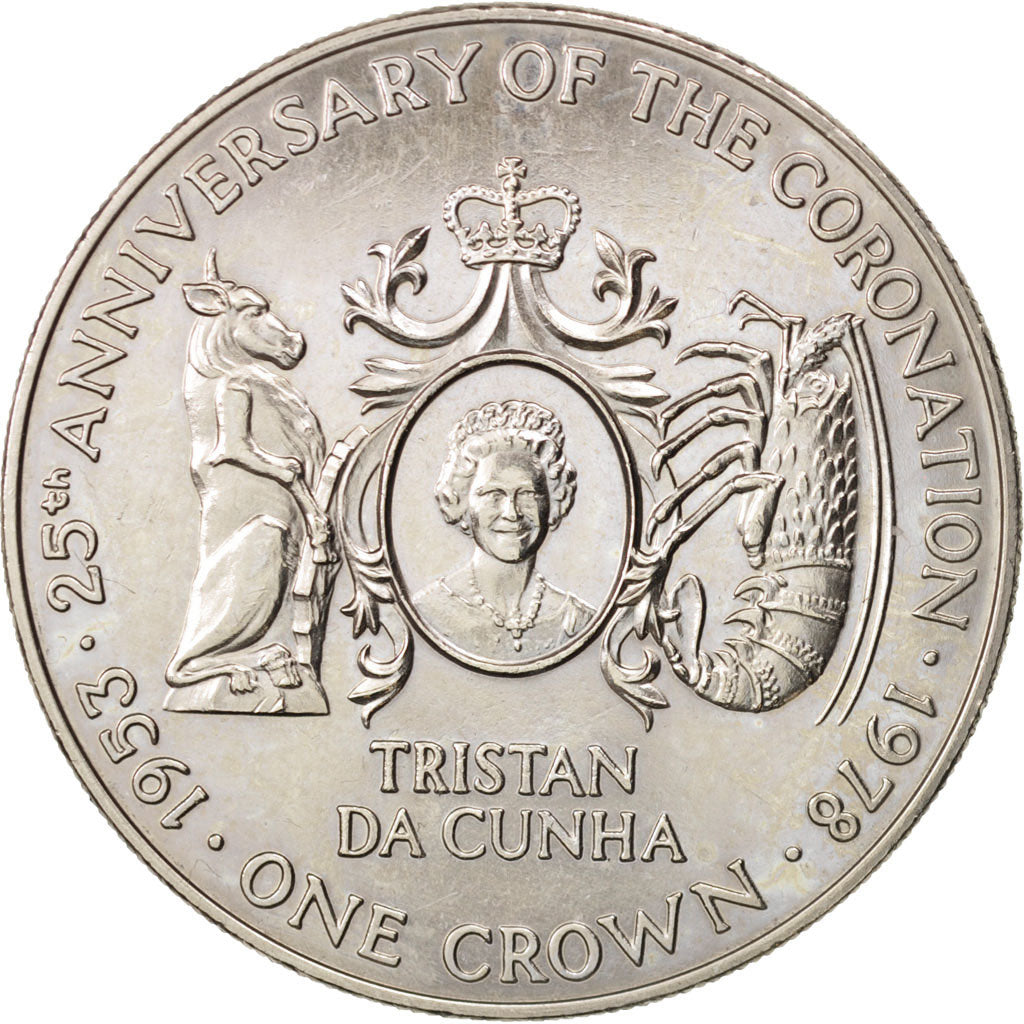 Tristan Da Cunha, Elizabeth II, Crown, 1978, Pobjoy Mint, AU(55-58), KM 2