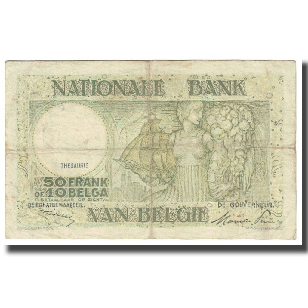 Banknote, Belgium, 50 Francs-10 Belgas, 1947, 1947-04-09, KM:106, VF(30-35)
