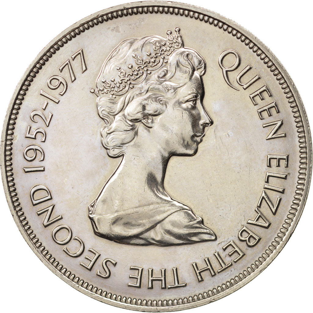 Tristan Da Cunha, Elizabeth II, 25 Pence, 1977, SUP, Copper-nickel, KM:1