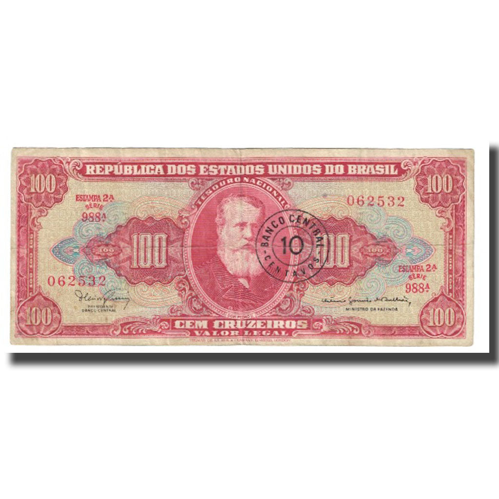 Banknote, Brazil, 100 Cruzeiros, KM:180, VF(20-25)