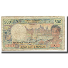 Banconote, Tahiti, 500 Francs, Undated (1969-92), KM:25d, MB