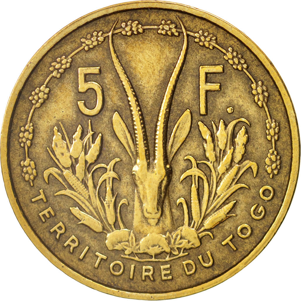 Togo, 5 Francs, 1956, Paris, EF(40-45), Aluminum-Bronze, KM:6, Lecompte:24