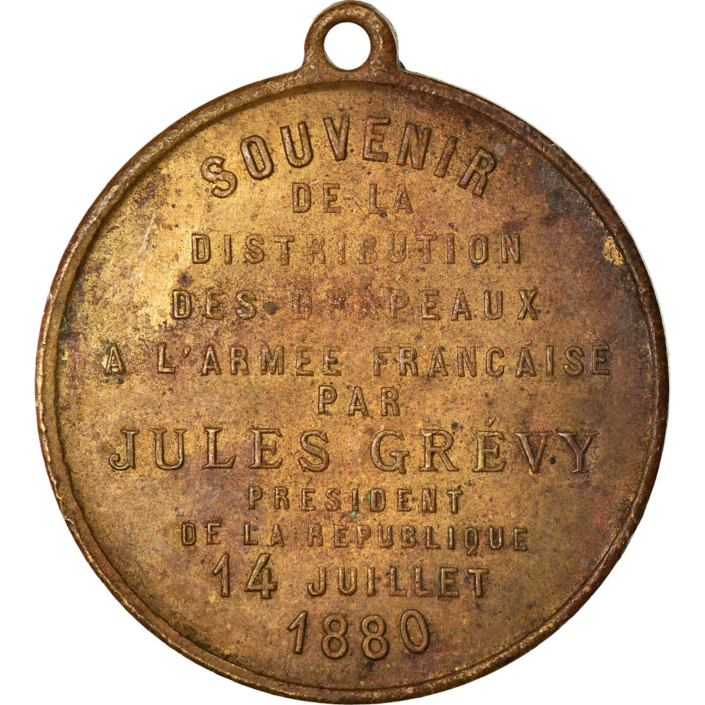 France, Token, Fête Nationale, Distribution des Drapeaux par Jules Grévy