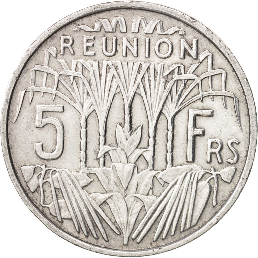 Réunion, 5 Francs, 1970, AU(50-53), Aluminum, KM:9, Lecompte:72