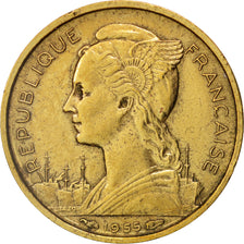 Réunion, 10 Francs, 1955, EF(40-45), Aluminum-Bronze, KM:10, Lecompte:78
