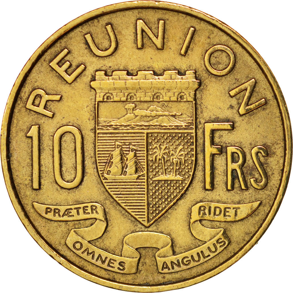 Réunion, 10 Francs, 1955, EF(40-45), Aluminum-Bronze, KM:10, Lecompte:78