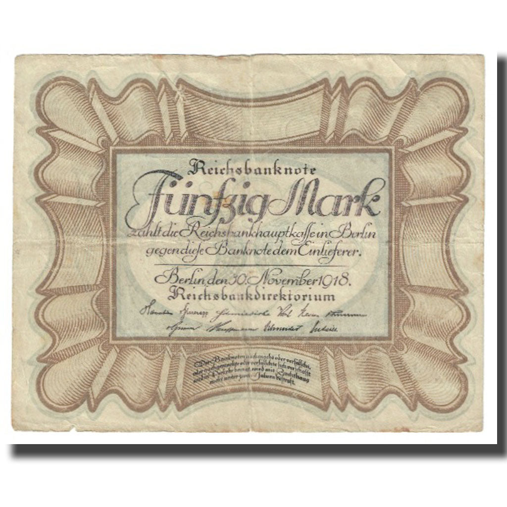 Banknote, Germany, 50 Mark, 1918, 1918-11-30, KM:65, VF(30-35)