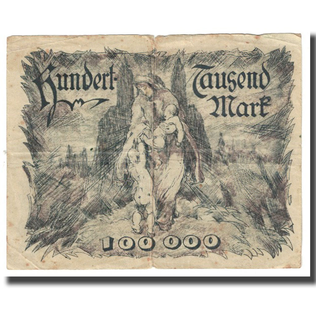 Banknote, Germany, Speyer, 100000 Mark, personnage, 1923, 1923-07-27, VF(20-25)