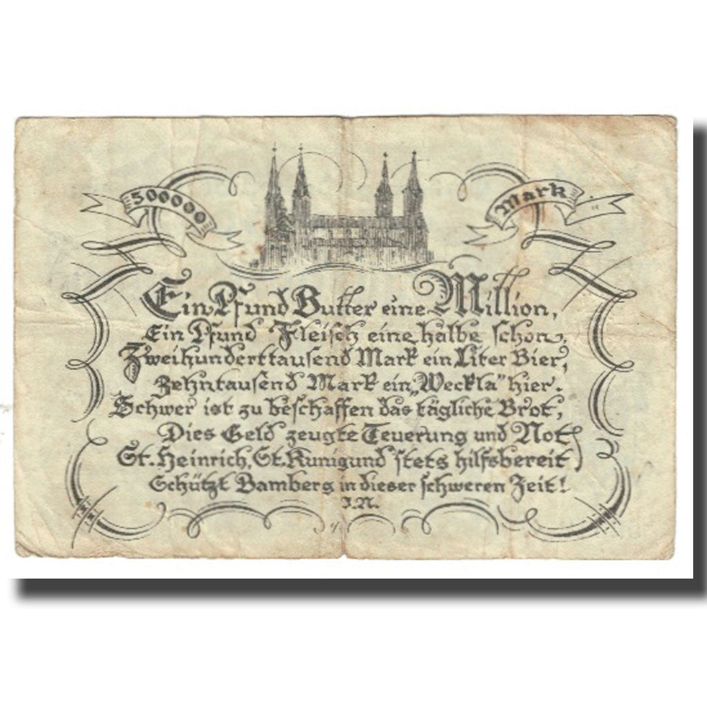 Banconote, Germania, Bamberg, 500000 Mark, Texte, 1923, BB