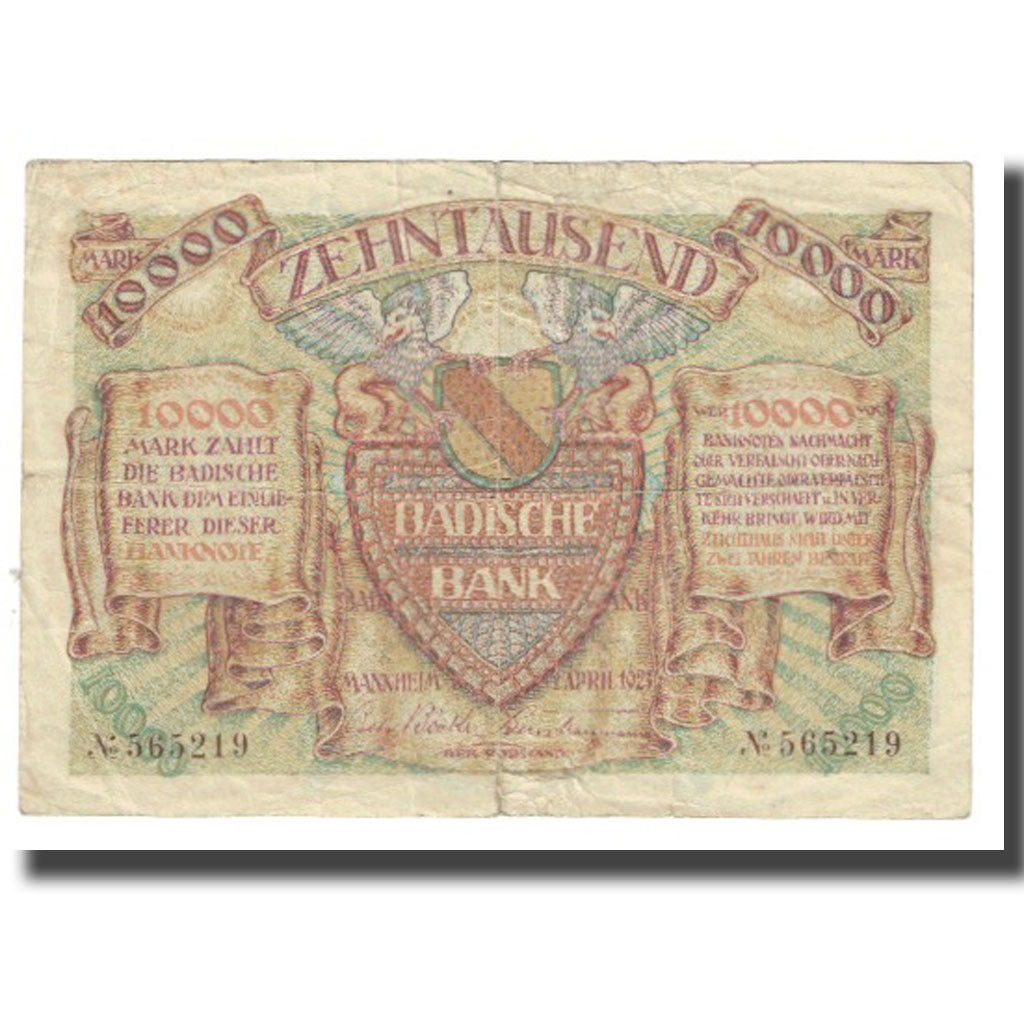 Geldschein, Deutschland, Mannheim, 10000 Mark, personnage, 1923, 1923-04-01, SS
