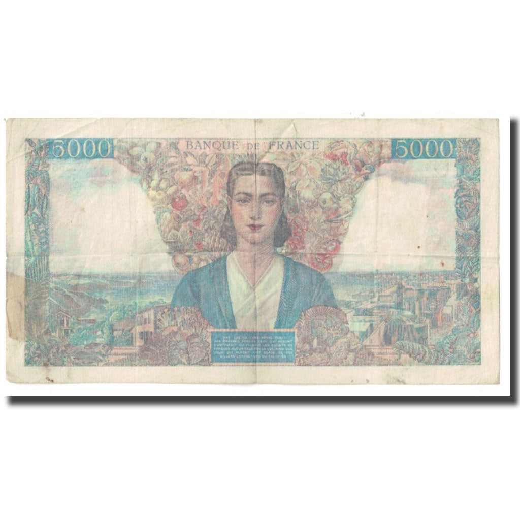 France, 5000 Francs, Empire Français, 1945, P. Rousseau and R. Favre-Gilly