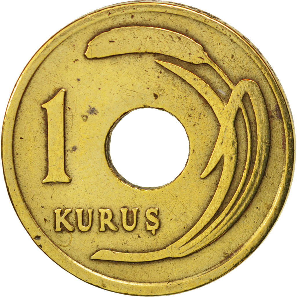 Turkey, Kurus, 1950, EF(40-45), Brass, KM:881