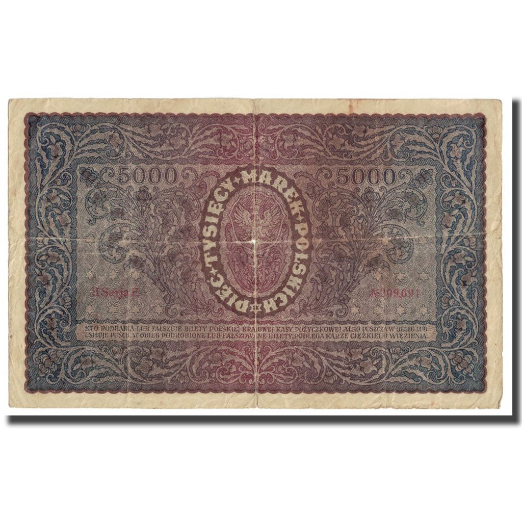 Banconote, Polonia, 5000 Marek, KM:31, MB