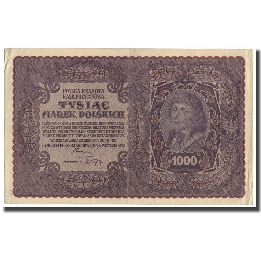 Banknote, Poland, 1000 Marek, 1919, 1919-08-23, KM:29, EF(40-45)