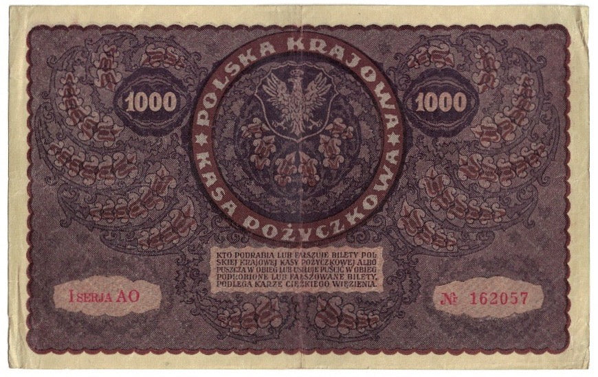 Banknote, Poland, 1000 Marek, 1919, 1919-08-23, KM:29, EF(40-45)