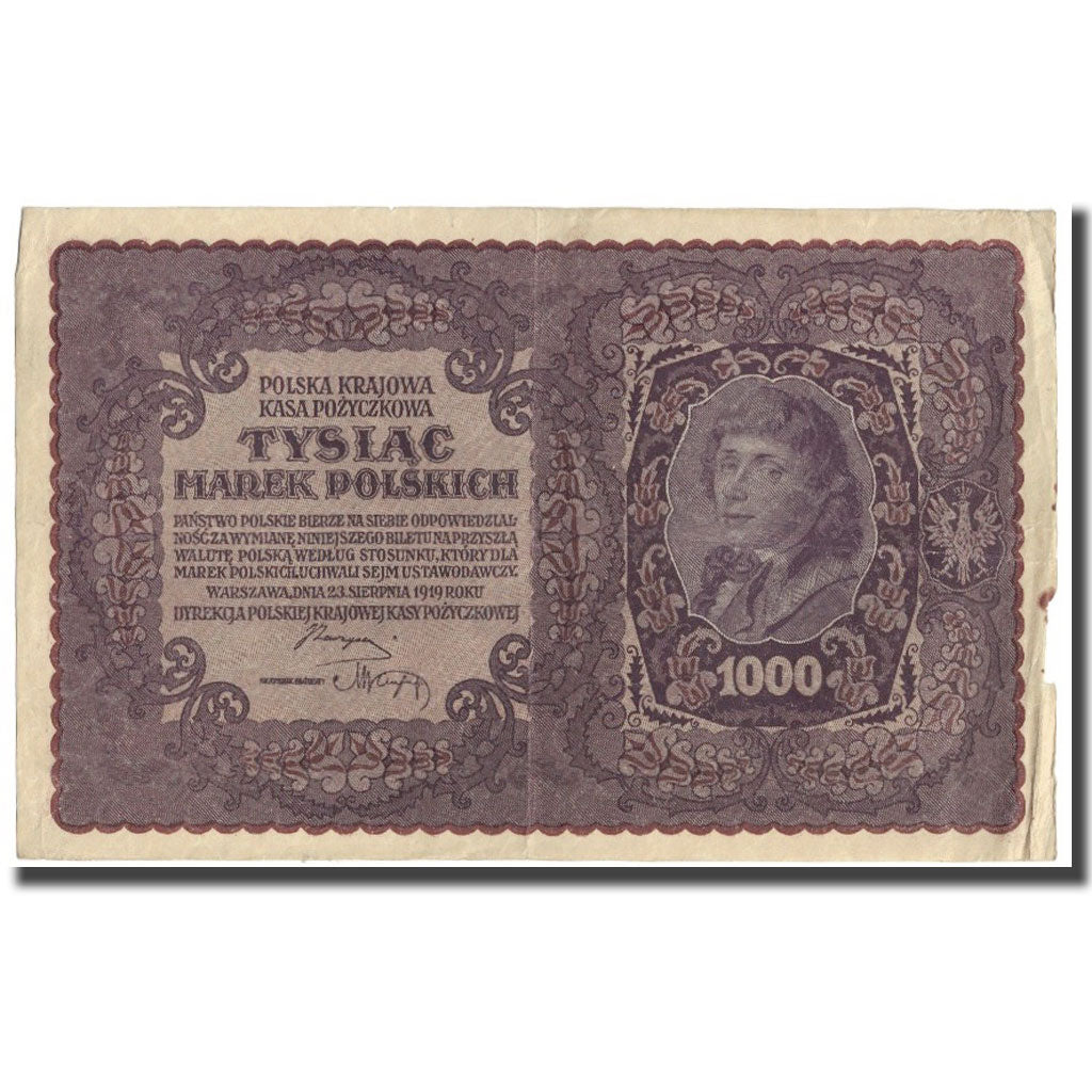 Banknote, Poland, 1000 Marek, 1919, 1919-08-23, KM:29, EF(40-45)