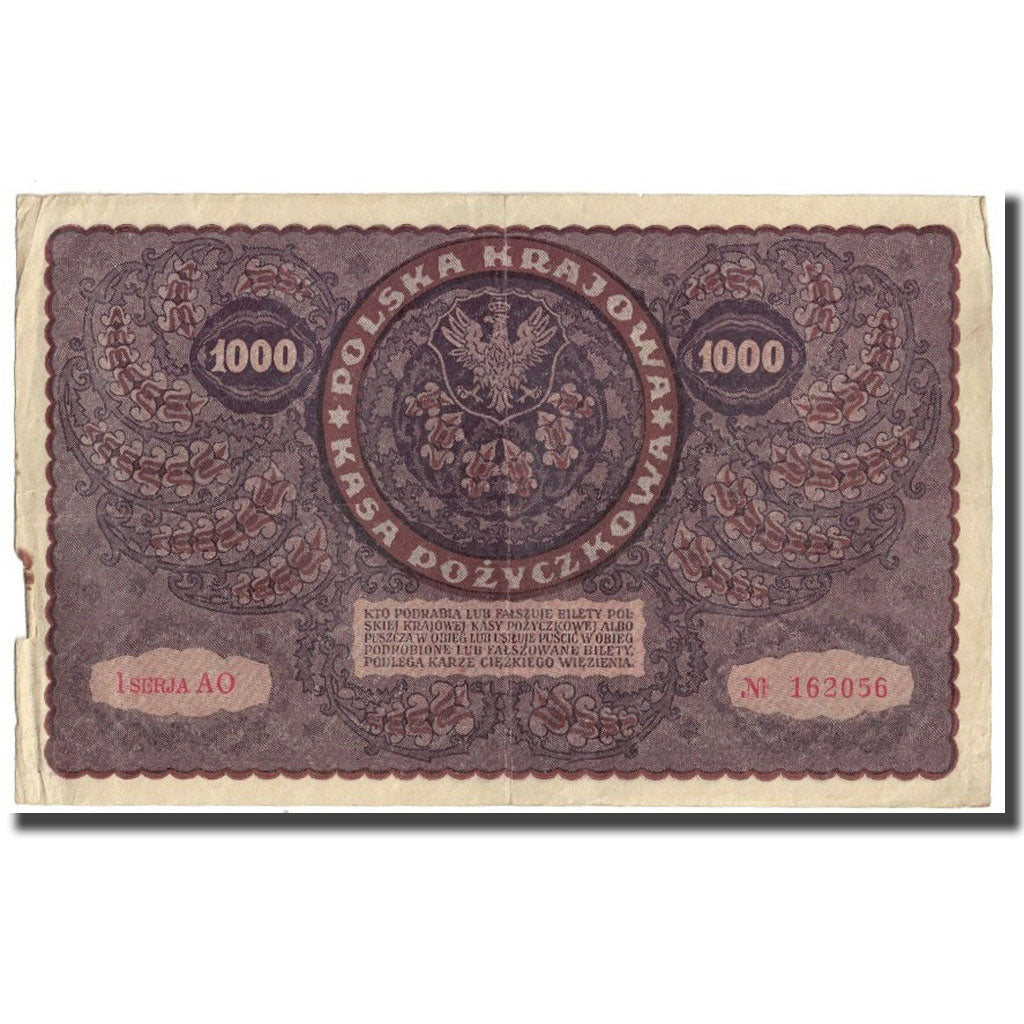 Banknote, Poland, 1000 Marek, 1919, 1919-08-23, KM:29, EF(40-45)