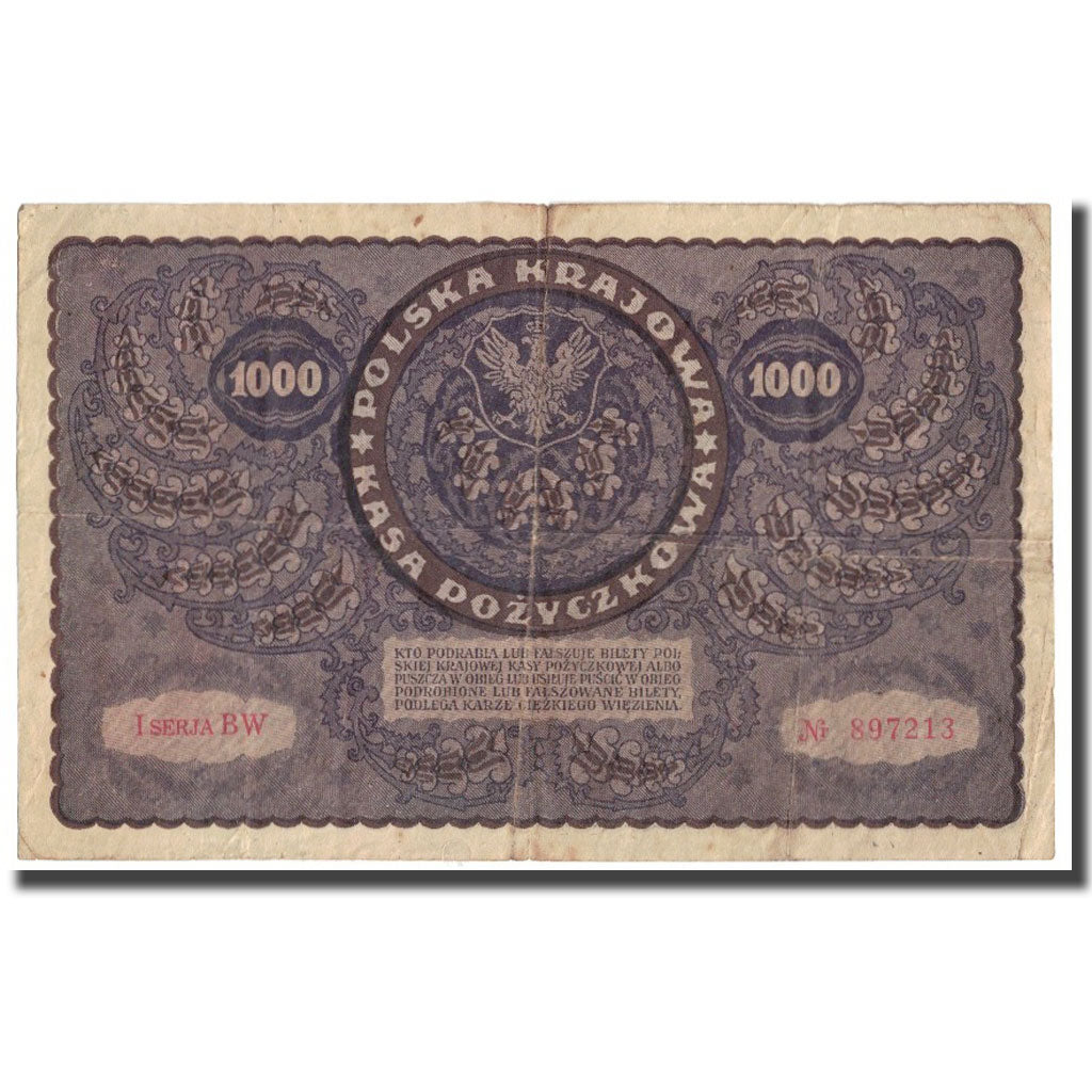 Banknote, Poland, 1000 Marek, 1919, 1919-08-23, KM:29, EF(40-45)