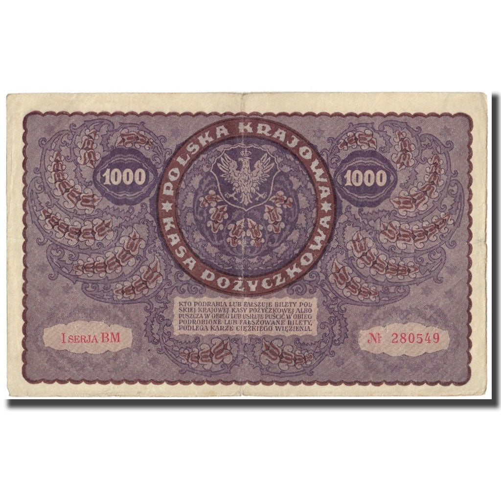 Banknote, Poland, 1000 Marek, 1919, 1919-08-23, KM:29, EF(40-45)