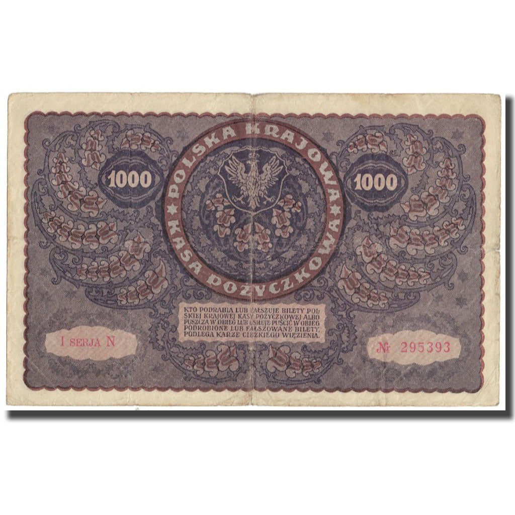 Banknote, Poland, 1000 Marek, 1919, 1919-08-23, KM:29, EF(40-45)