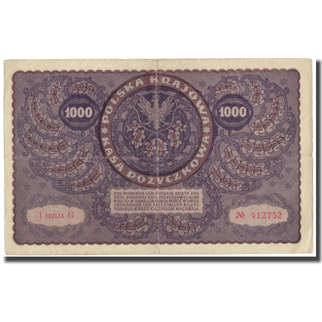 Banknote, Poland, 1000 Marek, 1919, 1919-08-23, KM:29, EF(40-45)