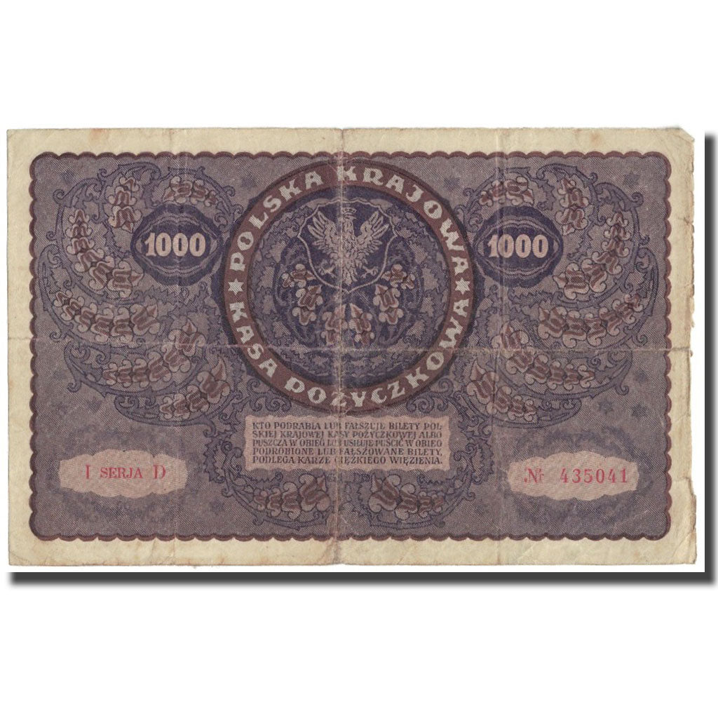 Banknote, Poland, 1000 Marek, 1919, 1919-08-23, KM:29, EF(40-45)
