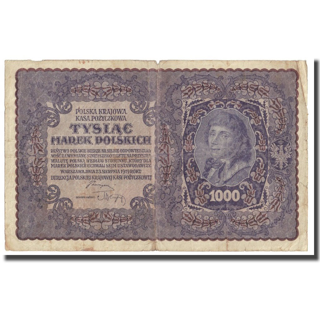Banknote, Poland, 1000 Marek, 1919, 1919-08-23, KM:29, EF(40-45)
