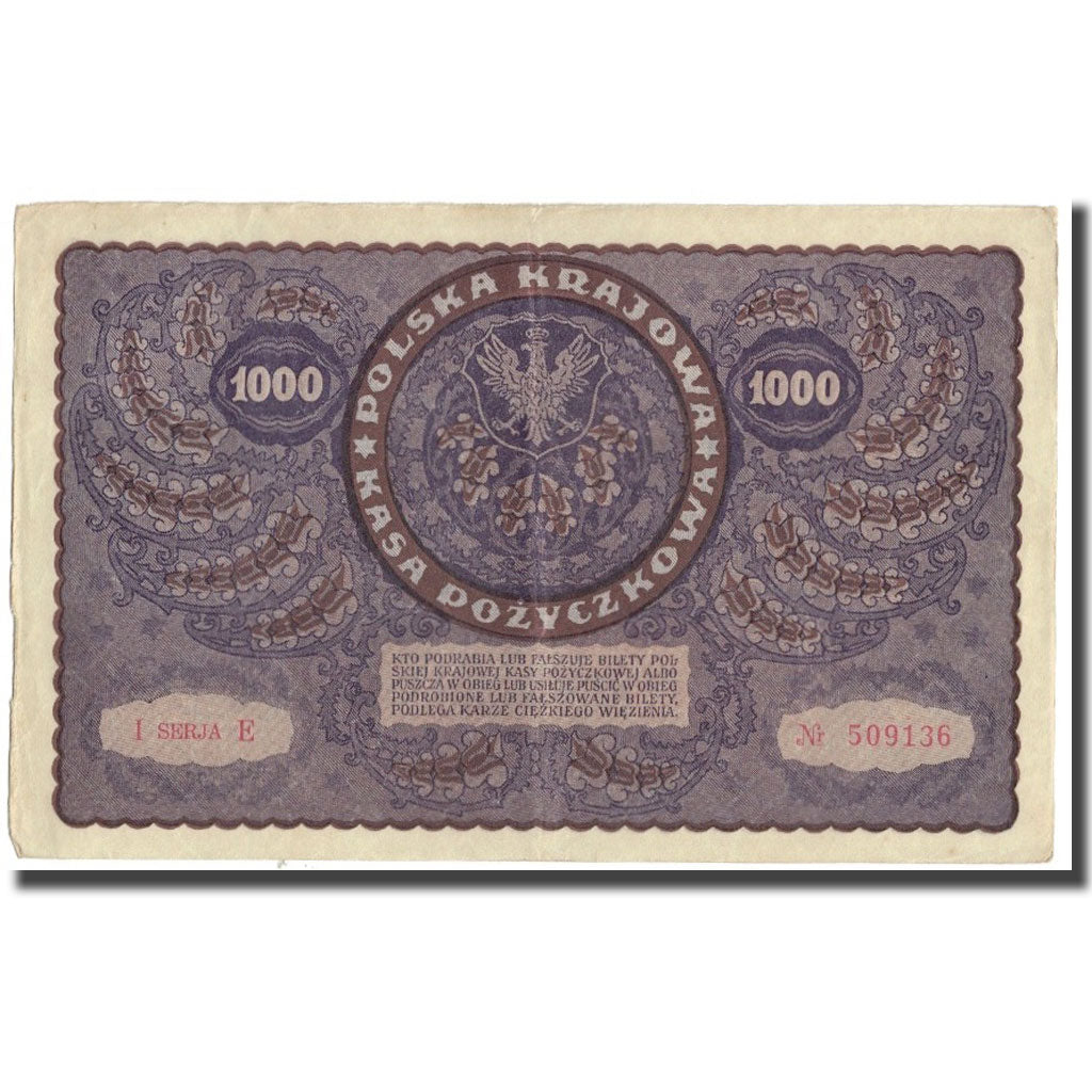 Banknote, Poland, 1000 Marek, 1919, 1919-08-23, KM:29, EF(40-45)