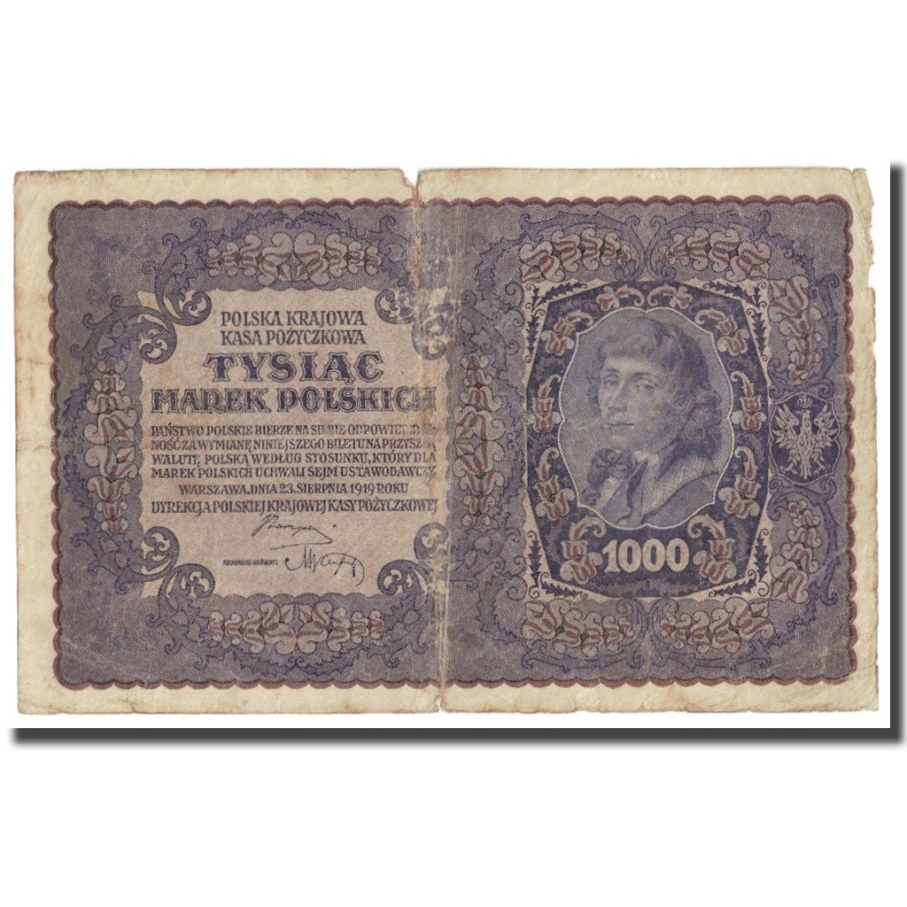 Banknote, Poland, 1000 Marek, 1919, 1919-08-23, KM:29, VF(20-25)