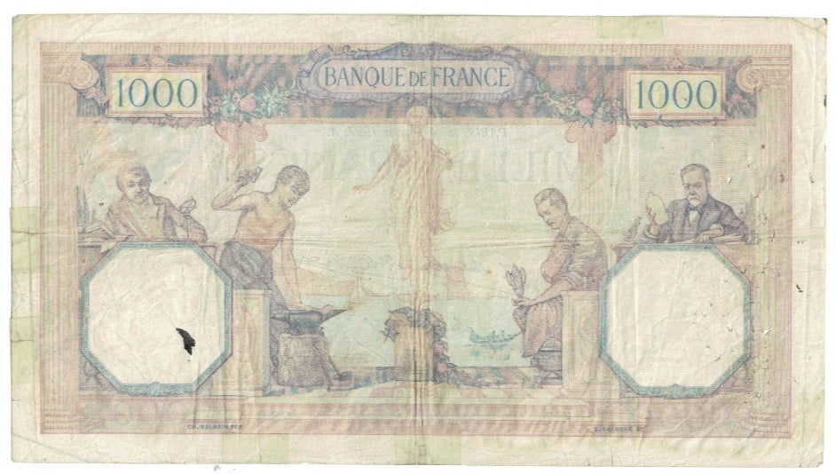 Frankreich, 1000 Francs, Cérès et Mercure, 1927, P. Rousseau and R.