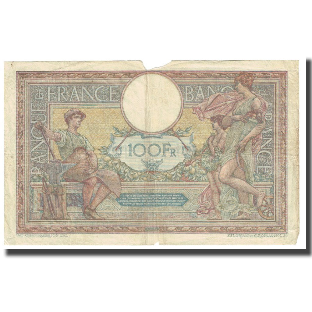 France, 100 Francs, Luc Olivier Merson, 1919, P. Rousseau and R. Favre-Gilly