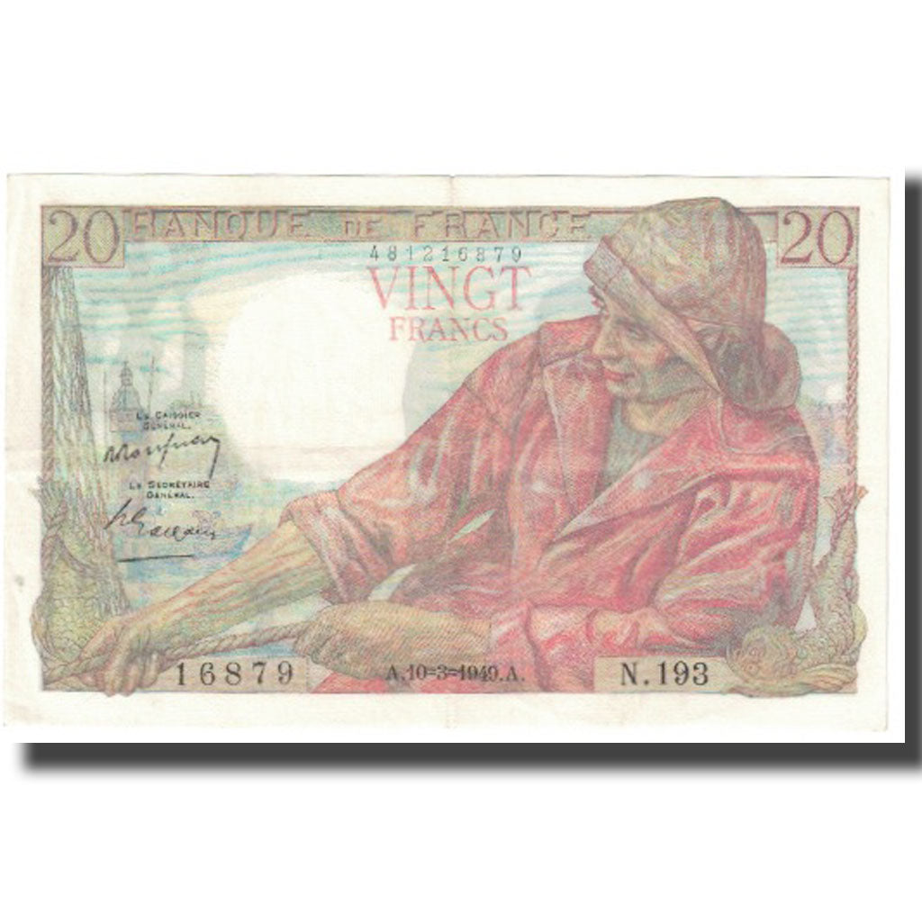 Francia, 20 Francs, Pêcheur, 1949, P. Rousseau and R. Favre-Gilly, 1949-03-10