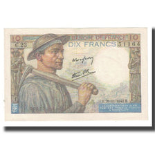 France, 10 Francs, Mineur, 1942, P. Rousseau and R. Favre-Gilly, 1942-11-26