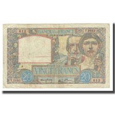 France, 20 Francs, Science et Travail, 1940, P. Rousseau and R. Favre-Gilly