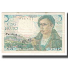 Francia, 5 Francs, Berger, 1943, P. Rousseau and R. Favre-Gilly, 1943-07-22, BB