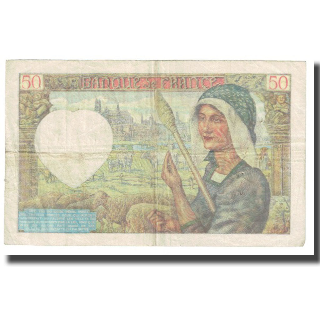 France, 50 Francs, Jacques Coeur, 1941, P. Rousseau and R. Favre-Gilly
