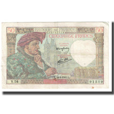 Francia, 50 Francs, Jacques Coeur, 1941, P. Rousseau and R. Favre-Gilly